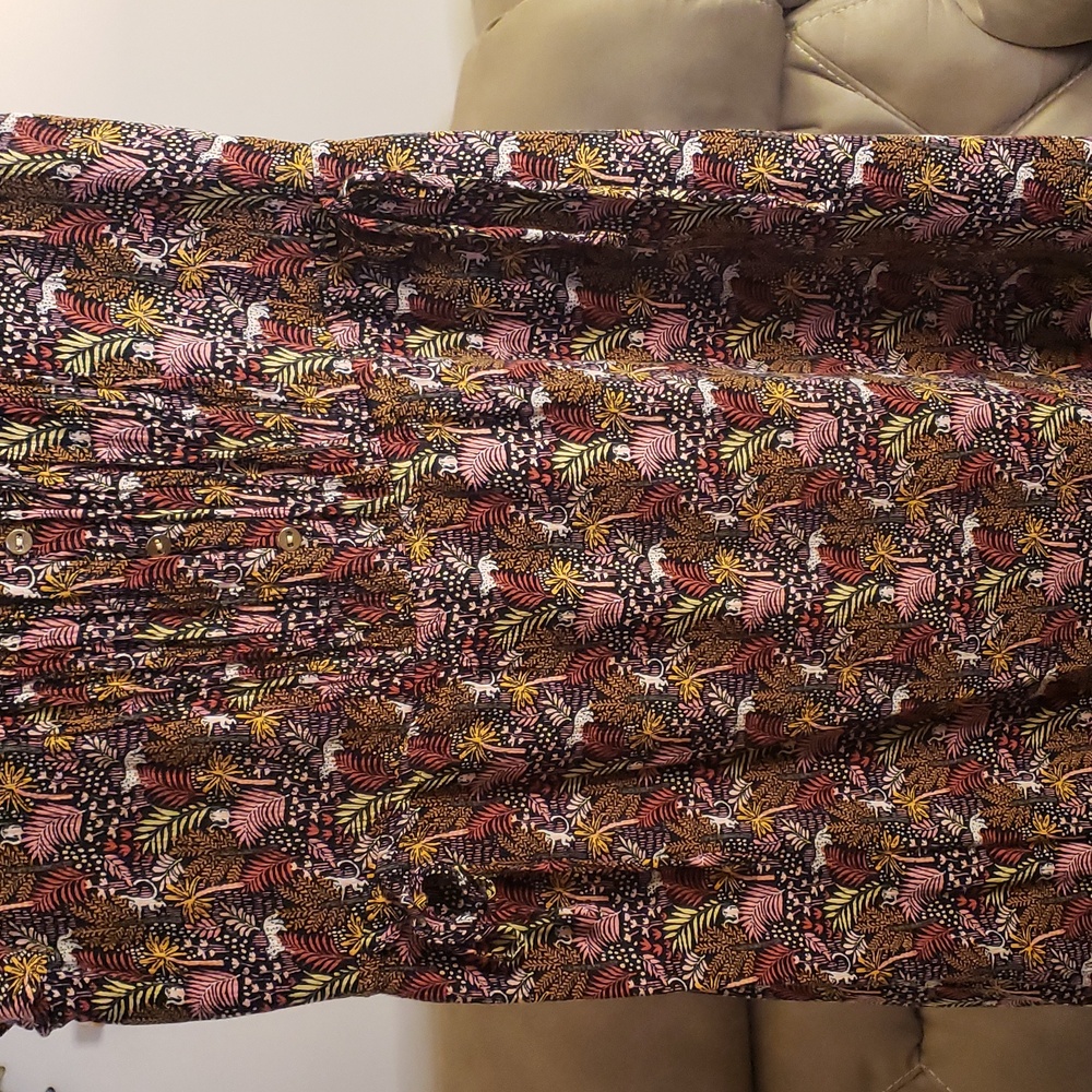 Loft Multicolor Patterned Dress Size Small - image 2